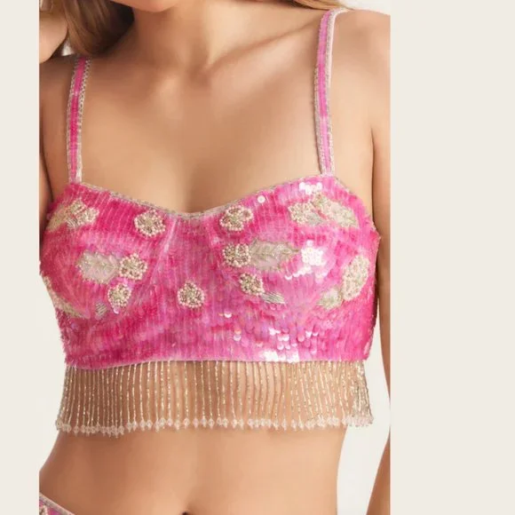 Maeva Crop Top - Raspberry Sparkle 4 / Kalasie Mini Skirt - Raspberry Sparkle 0 - Picture 10 of 10